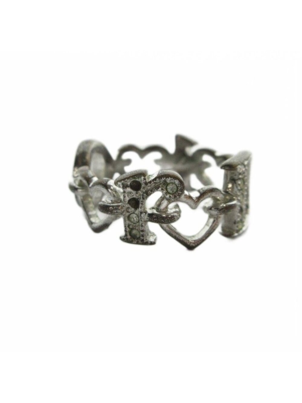 Dior Ring Logo Rhinestone Silver - Picture 6 of 8